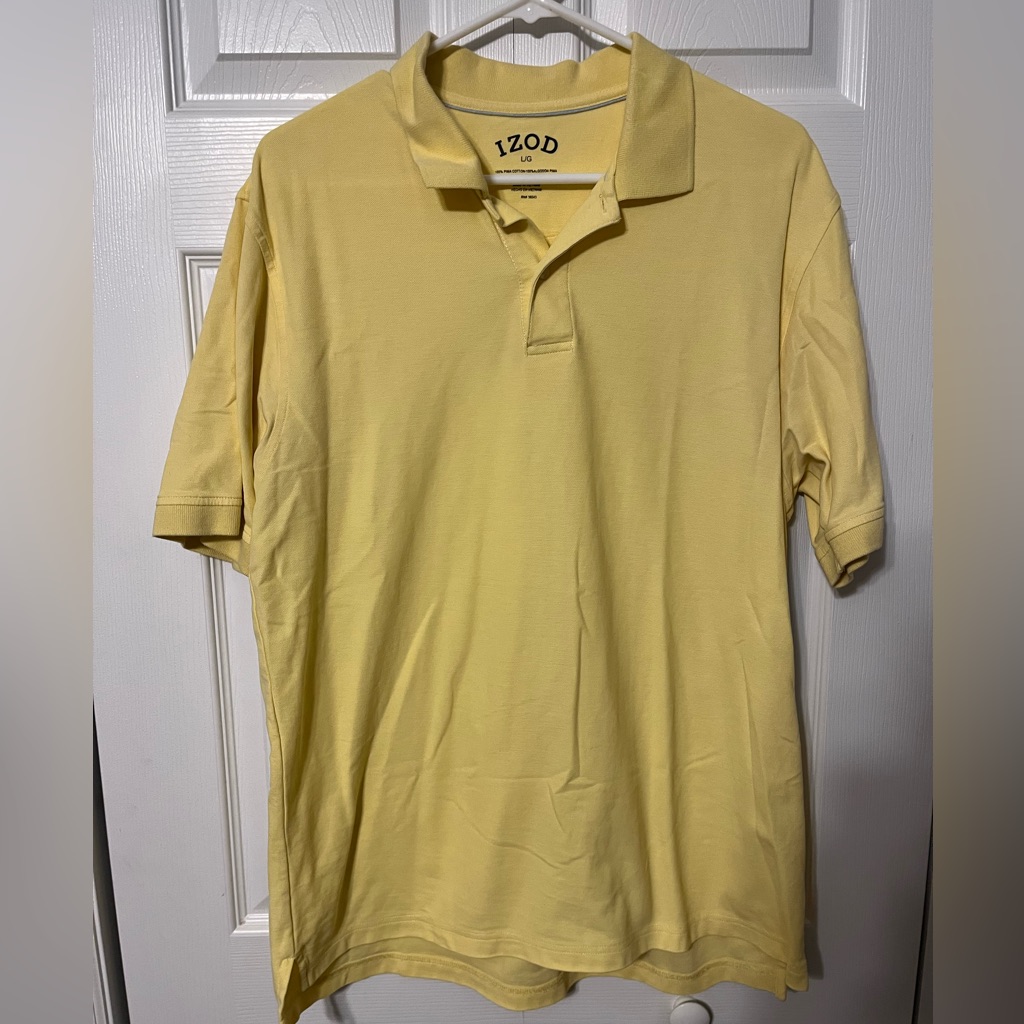 Izod Mens Light Yellow Polo Shirt